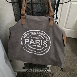 Gray and Brown Tote Bag